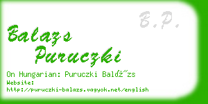 balazs puruczki business card